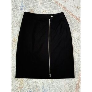 Apostrophe Black Full Length Exposed Zip Straight Pencil Skirt Office Siren 8